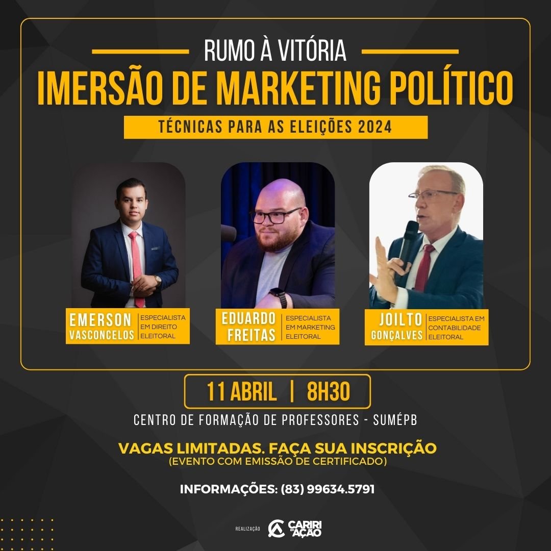 Rumo Vit Ria Imers O De Marketing Pol Tico Em Sum Cariri Em A O